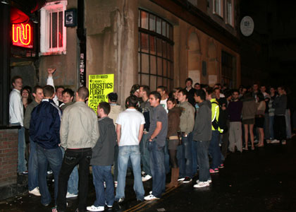 Queueing to get in