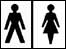Male and female toilet signs