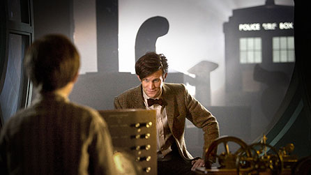 Young Kazran (Laurence Belcher) and The Doctor (Matt Smith)