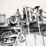 Loading the Stone Crusher onto the Transporter - January 1945 Loading the Stone Crusher onto the Transporter - January 1945