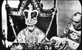 The Queen is crowned in Westminster Abbey