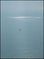 Yacht at sea off the South Devon coast