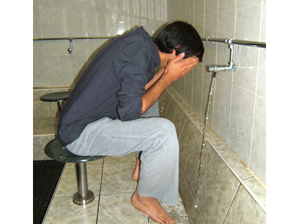 Washing the face