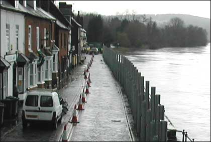 Flood defences at Bewdley