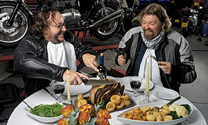 The Hairy Bikers tuck in