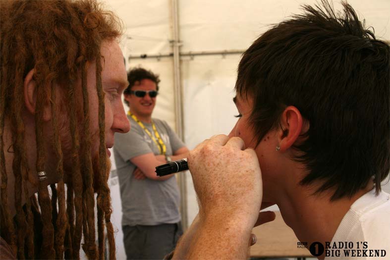 Newton Faulkner in the signing tent