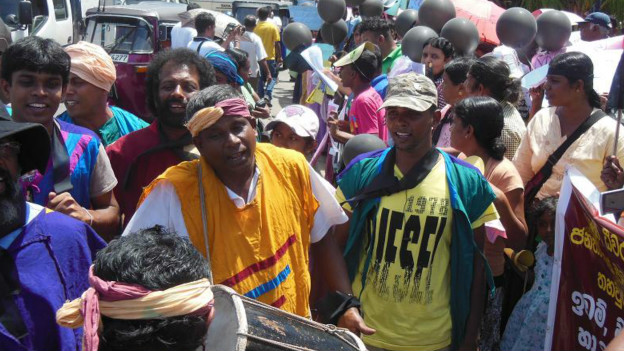 Protesters in Colombo