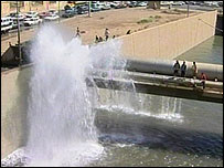 Aqueduto atingido por ataque em Bagdá