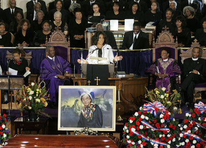 Oprah Winfrey at Rosa Parks' memorial service