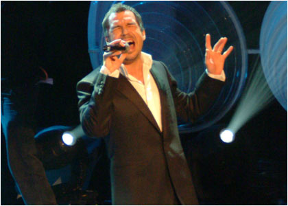 Steve on stage at the R1 / TOTP Christmas Party