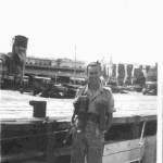 Lofty John Mills after Japanese surrender at Penang, Malaya.  September 1945