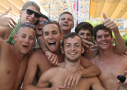 Greg James, Judge Jules and Dave Pearce spend the day at BCM in Magaluf
