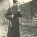 Back garden of Dorking home c.1941 with Remington Rifle (American) Back garden of Dorking home c.1941 with Remington Rifle (American)