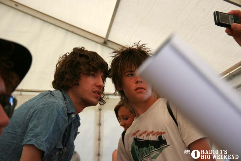 The Kooks in the signing tent
