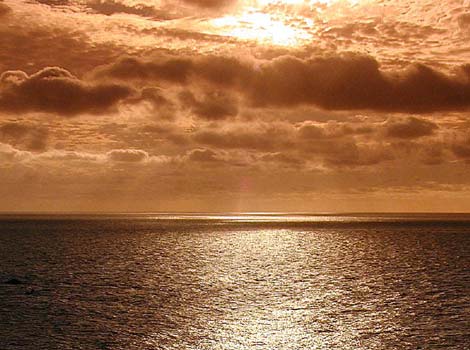Sun over the sea