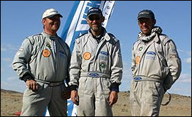 Picture: Kieron, Brian and Peter in the Gobi desert