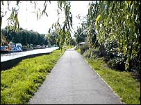 Looking forward down the path.