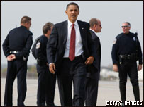 Barack Obama em Indiana (23/10- Foto Getty Images)