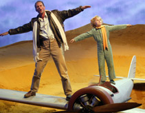 Joseph (The Little Prince) and Teddy Tahu Rhodes(The Pilot) fly through the skies.