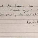 Note from Louis Mountbatten Dated 3/8/44 “I am glad to have an opportunity of saying “Thank you” to 216 Squadron for saving the situation at Imphal.”  (The thank you was for delivering supplies to the front line so they could hold out)
