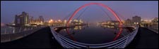 Panoramic view from Gateshead Millennium Bridge. Photo courtesy of Brian Watson