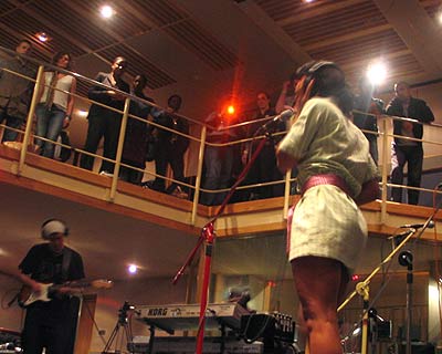Teedra and studio audience