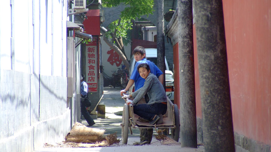 Boys on a cart - Beijing.