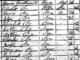 Image of detail from the 1851 Coundon census