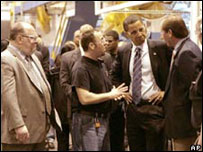 Barack Obama em Michigan, onde o incidente aconteceu