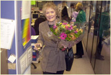 Sue leaving the Today offices for the last time.