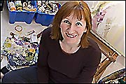 Amanda loves painting big pictures and uses oils as well as acrylics on raw linen