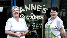Anne and Annella outside Anne's Tea-Room