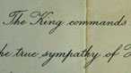 Letter on behalf of King George V