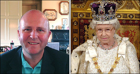 Mark Golledge (left), the Queen (right)