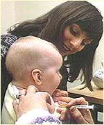 baby receiving vaccine
