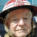 John Kelly, at an event to mark the 60th anniversary of VE day in Abergavenny.  He was there with the Welsh Area Fire Engine Restoration Society.