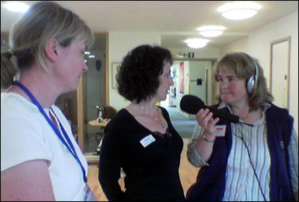 Katie Johnson with nursing staff Bev and Mandi