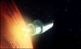 Flying past Mars