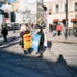Women advertising their wares outside a metro station in St Petersburg