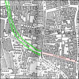 Map of the Lychgate area of Worcester
