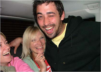 Jo, Colin and Edith out on the town