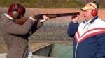 Chris Evans and  George Digweed, clay pigeon shooting world champion