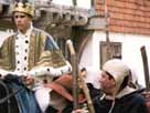 Photograph showing a peasants' revolt reconstruction