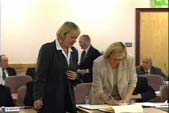 Image of Jane Morrice and Monica McWilliams of The Women's Coalition designating themselves as Inclusive Other, 1 July 1998