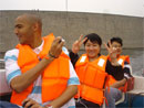Speed boating             on our team building away day.