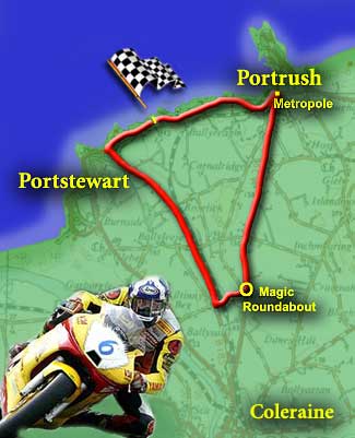 Map of the North West 200 circuit