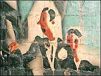 Close up of mural