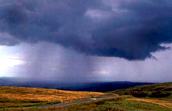 Cloudburst over Slieve Croob