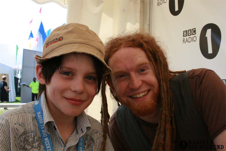 Newton Faulkner in the signing tent