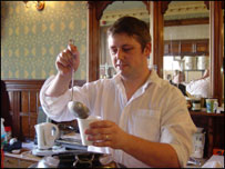 Matthew serving soup
